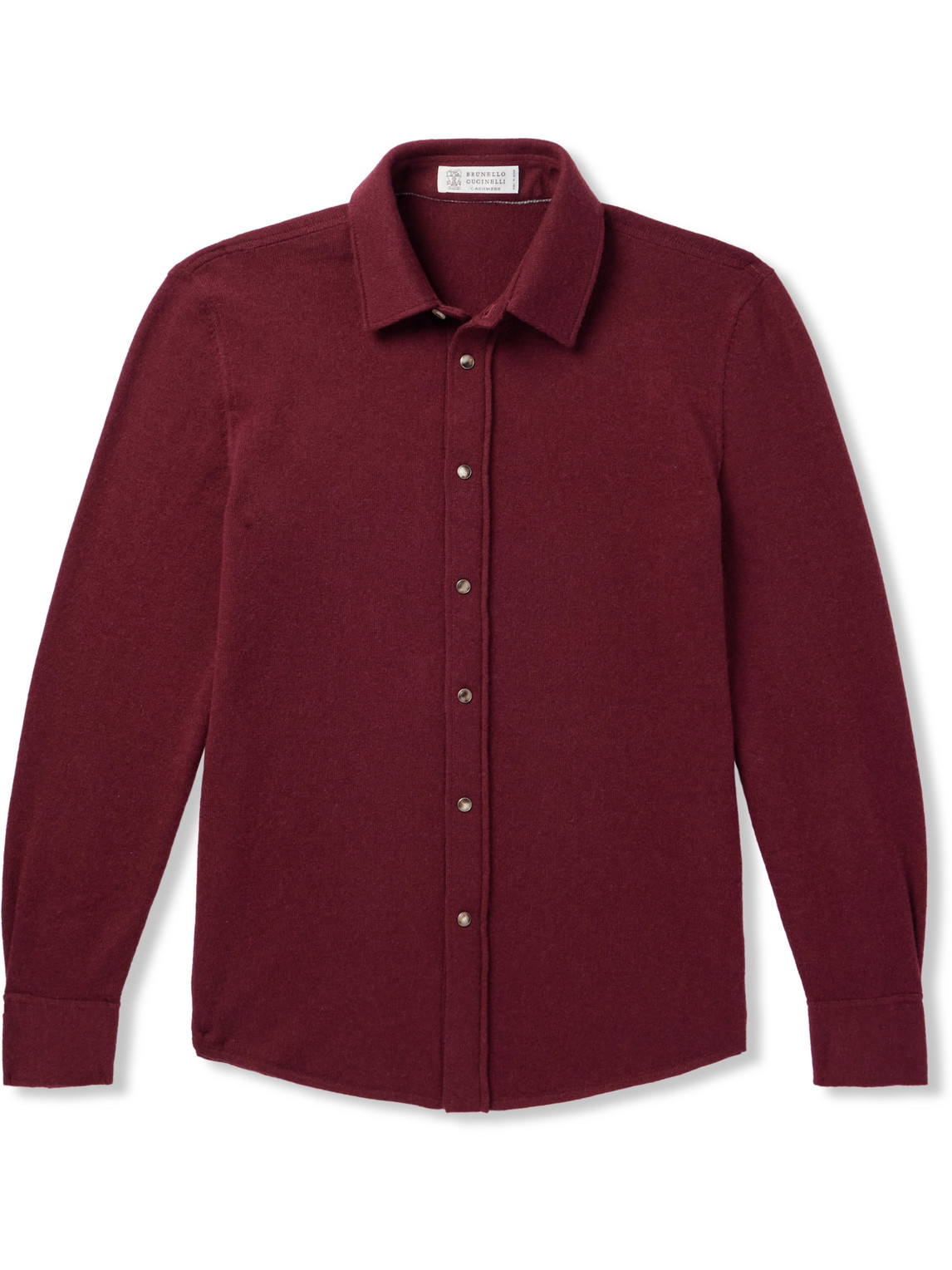 Brunello Cucinelli Cashmere Shirt In Burgundy