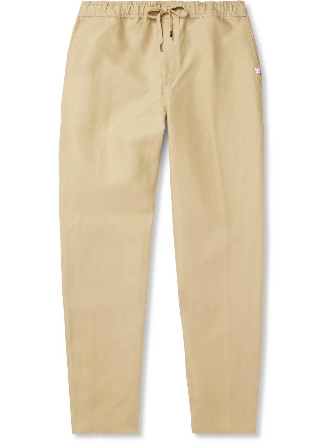 Derek Rose Sydney 1 Slim-fit Linen Drawstring Trousers In Neutrals