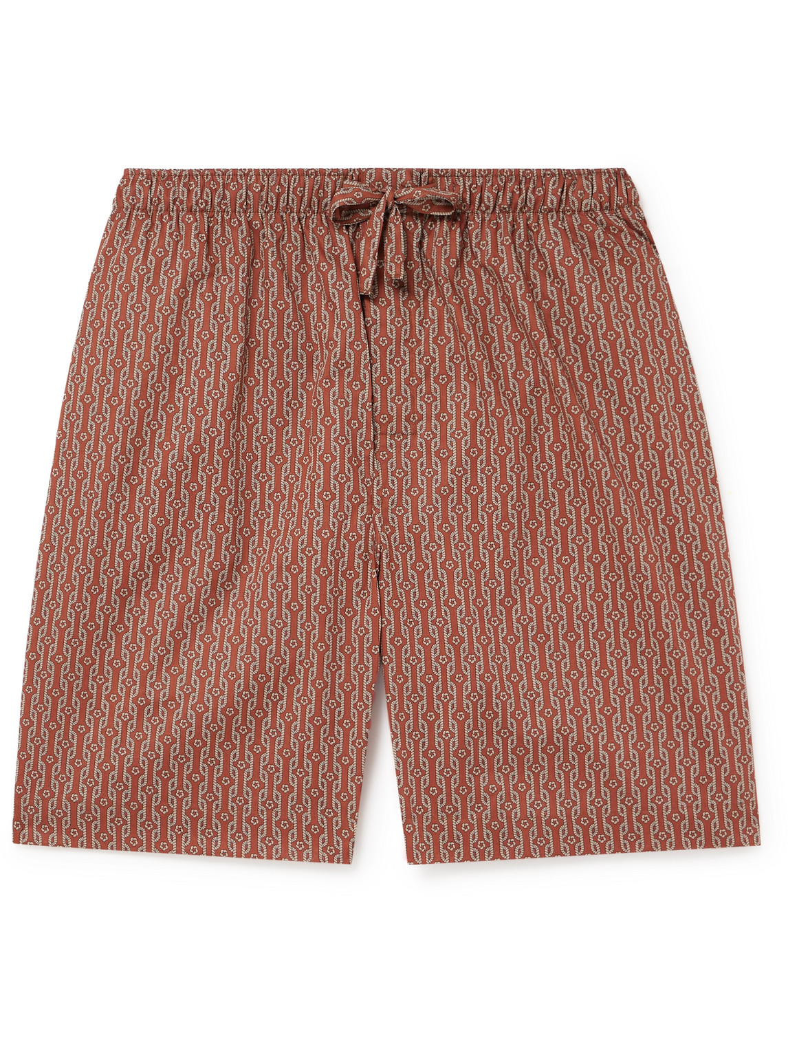 Derek Rose Nelson Printed Cotton-batiste Pyjama Shorts In Red