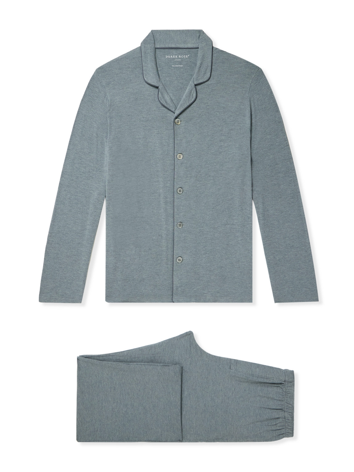 Derek Rose Marlowe 1 Stretch-micro Modal Jersey Pyjama Set In Blue