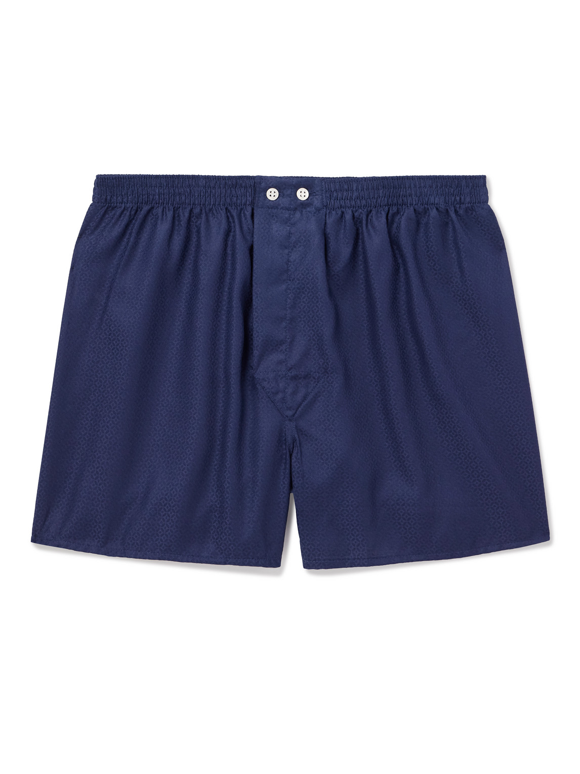 Derek Rose Lombard Cotton-jacquard Boxer Shorts In Blue