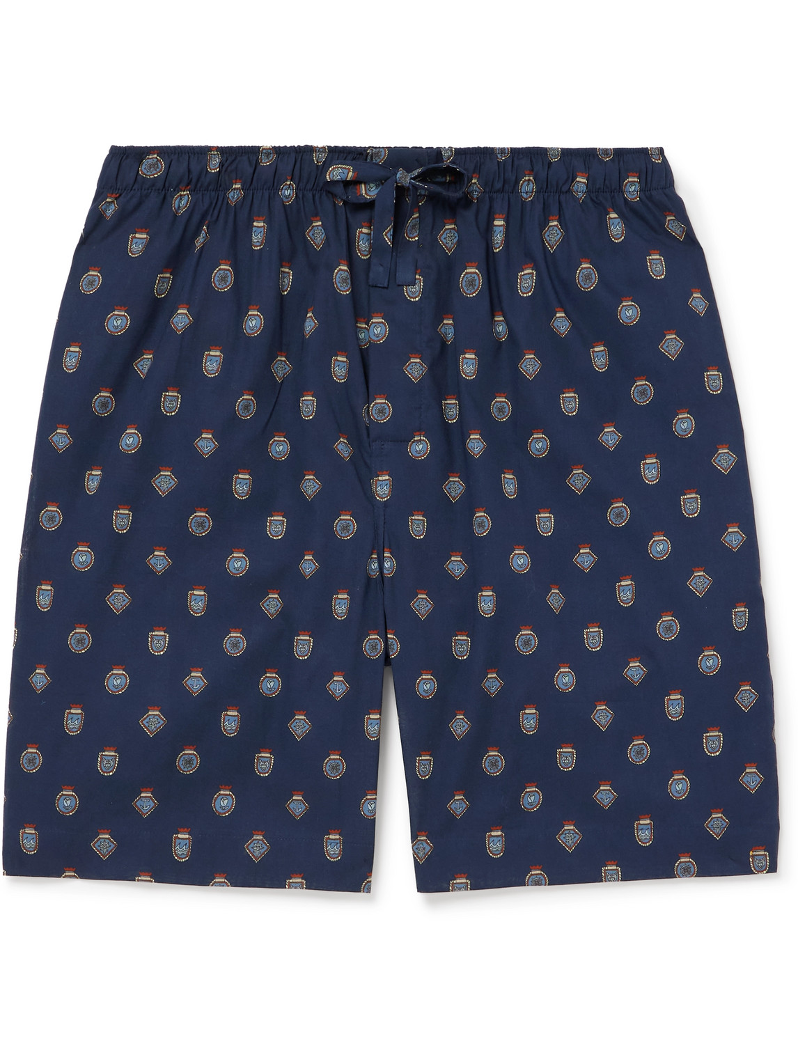Derek Rose Ledbury Printed Cotton-batiste Pyjama Shorts In Blue