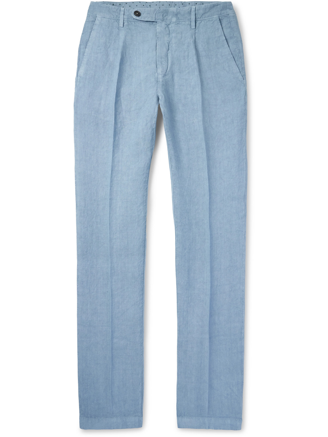 Ionio2 Straight-Leg Pleated Linen Trousers