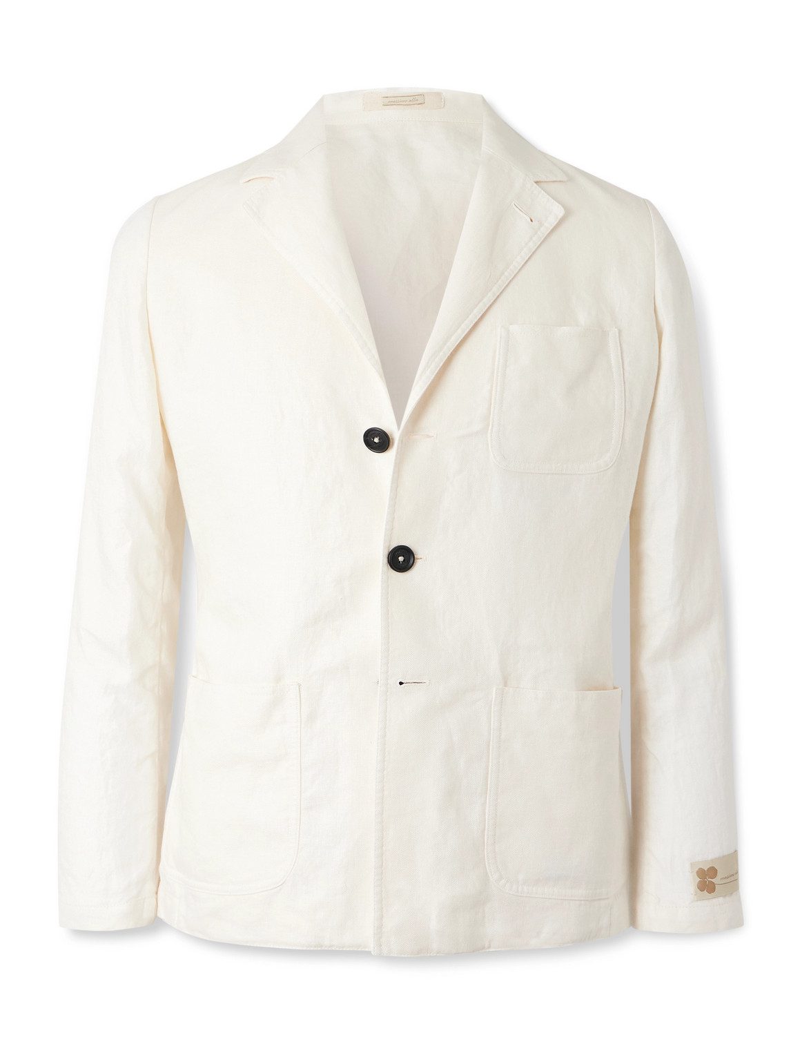 Baglietto Unstructured Herringbone Linen Blazer