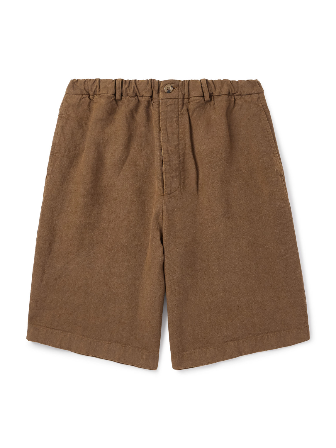 Wide-Leg Linen Shorts