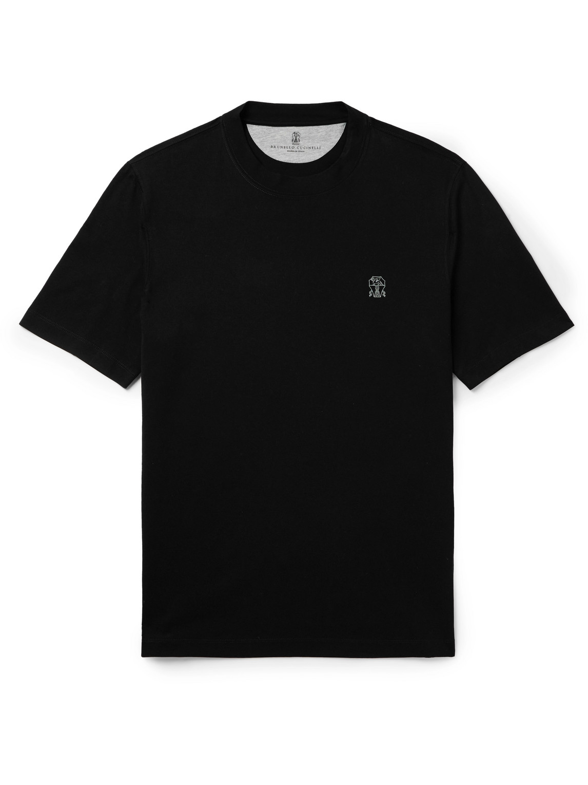 Brunello Cucinelli Cotton Jersey Crew Neck T-shirt With Logo Clothing In Black