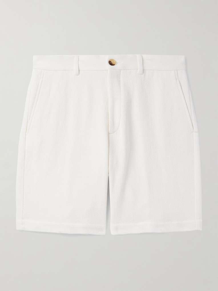 Brunello Cucinelli — Straight-Leg Herringbone Cotton and Linen-Blend Bermuda Shorts