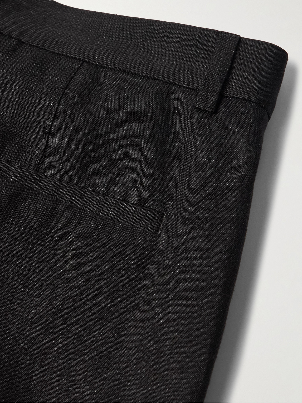 Brunello Cucinelli Slim-fit Pleated Linen Suit Trousers In Black