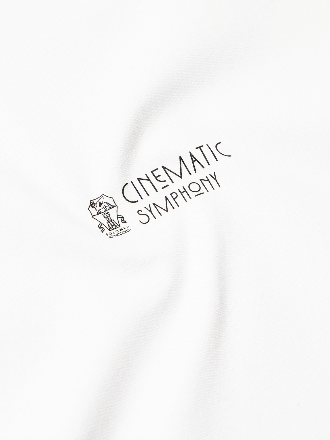 Brunello Cucinelli Mock-neck Logo-print Cotton-jersey T-shirt In White