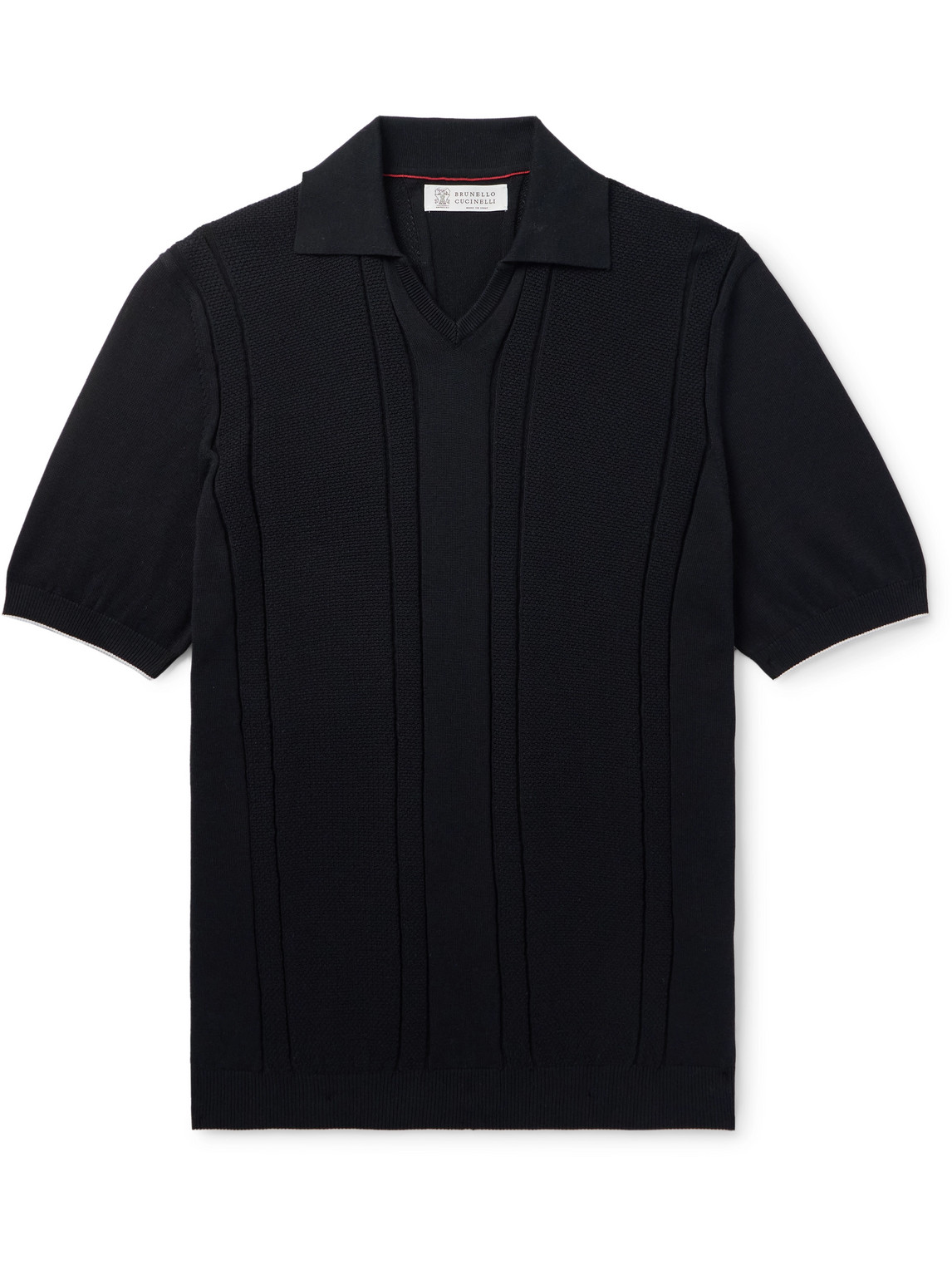 Honeycomb-Knit Cotton Polo Shirt