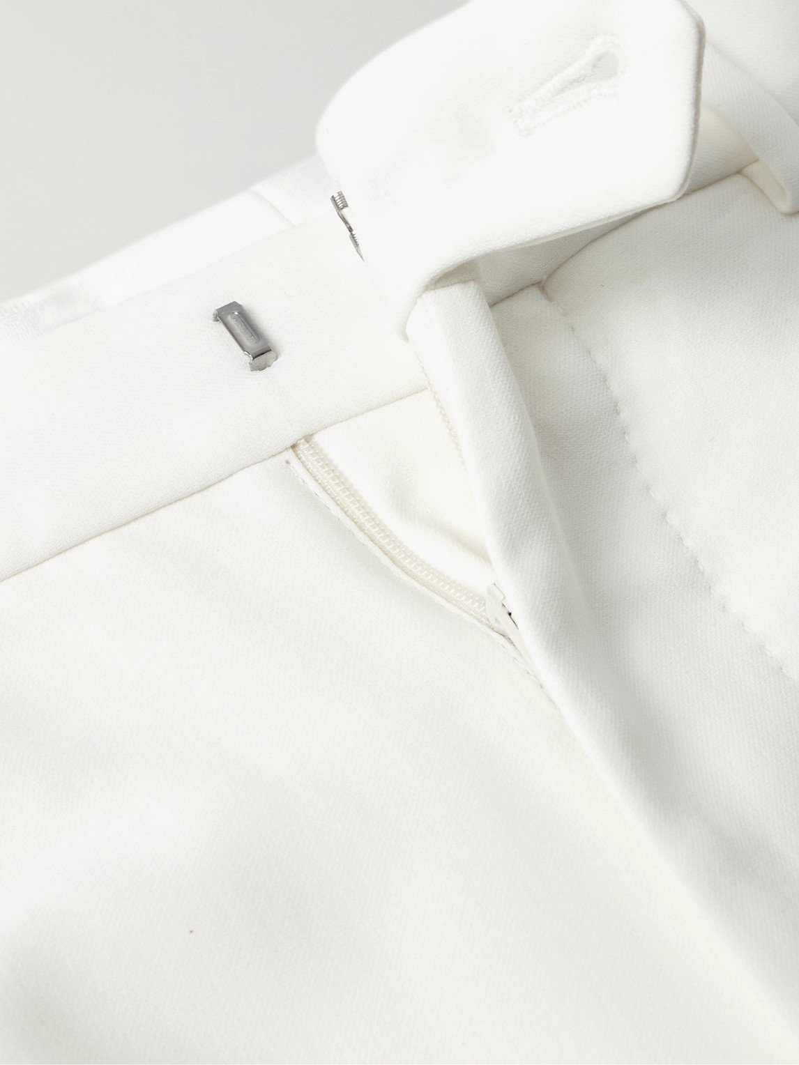 Brunello Cucinelli Slim-fit Pleated Cotton-twill Suit Trousers In White