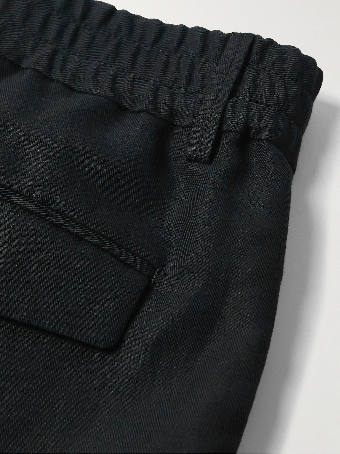 Brunello Cucinelli Navy Blue Cotton Bermuda Shorts Men In Black