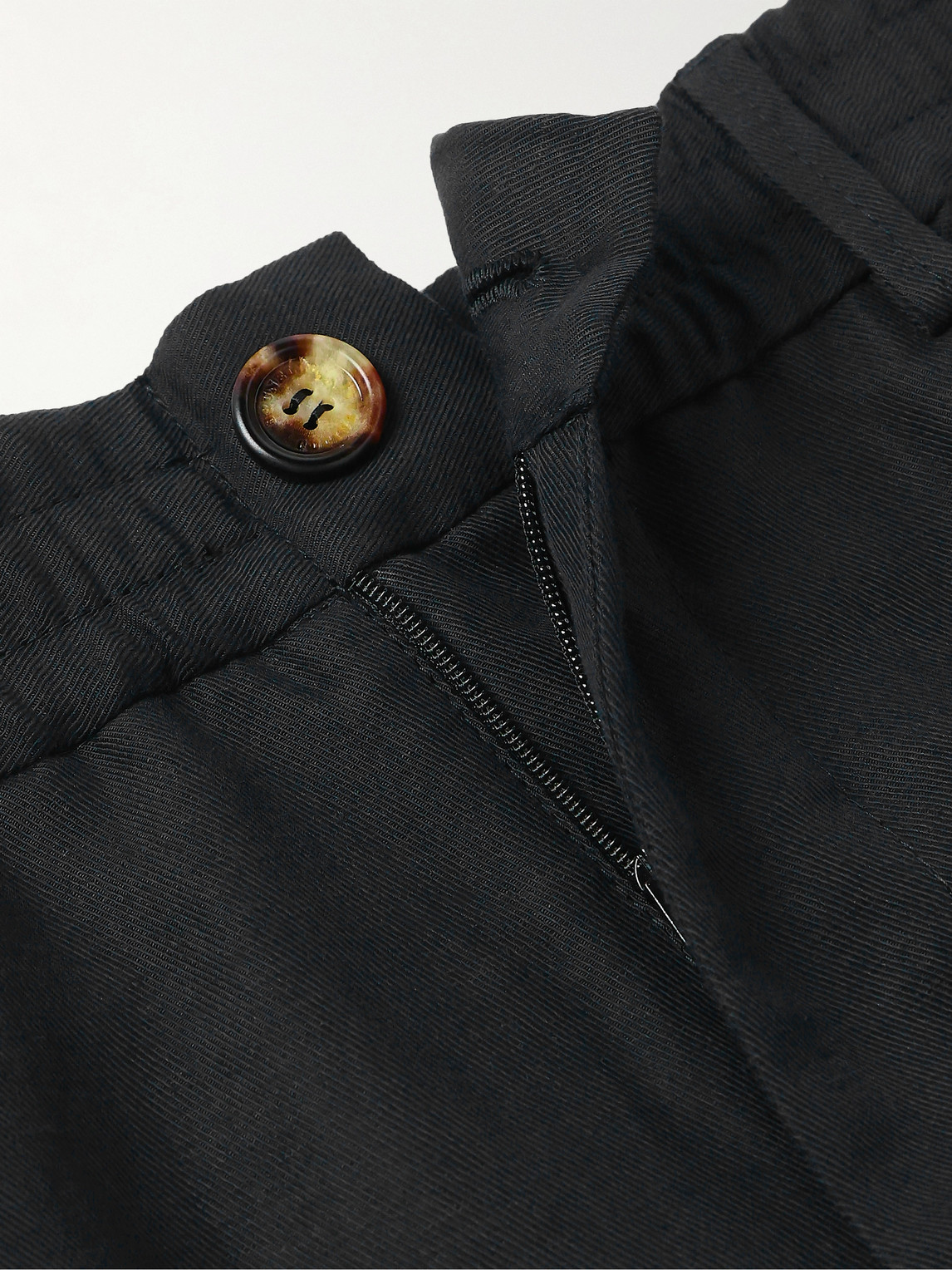 Brunello Cucinelli Navy Blue Cotton Bermuda Shorts Men In Black