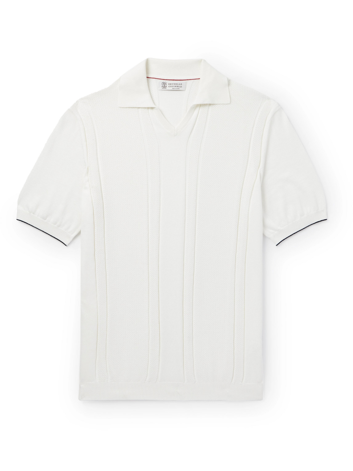Honeycomb-Knit Cotton Polo Shirt
