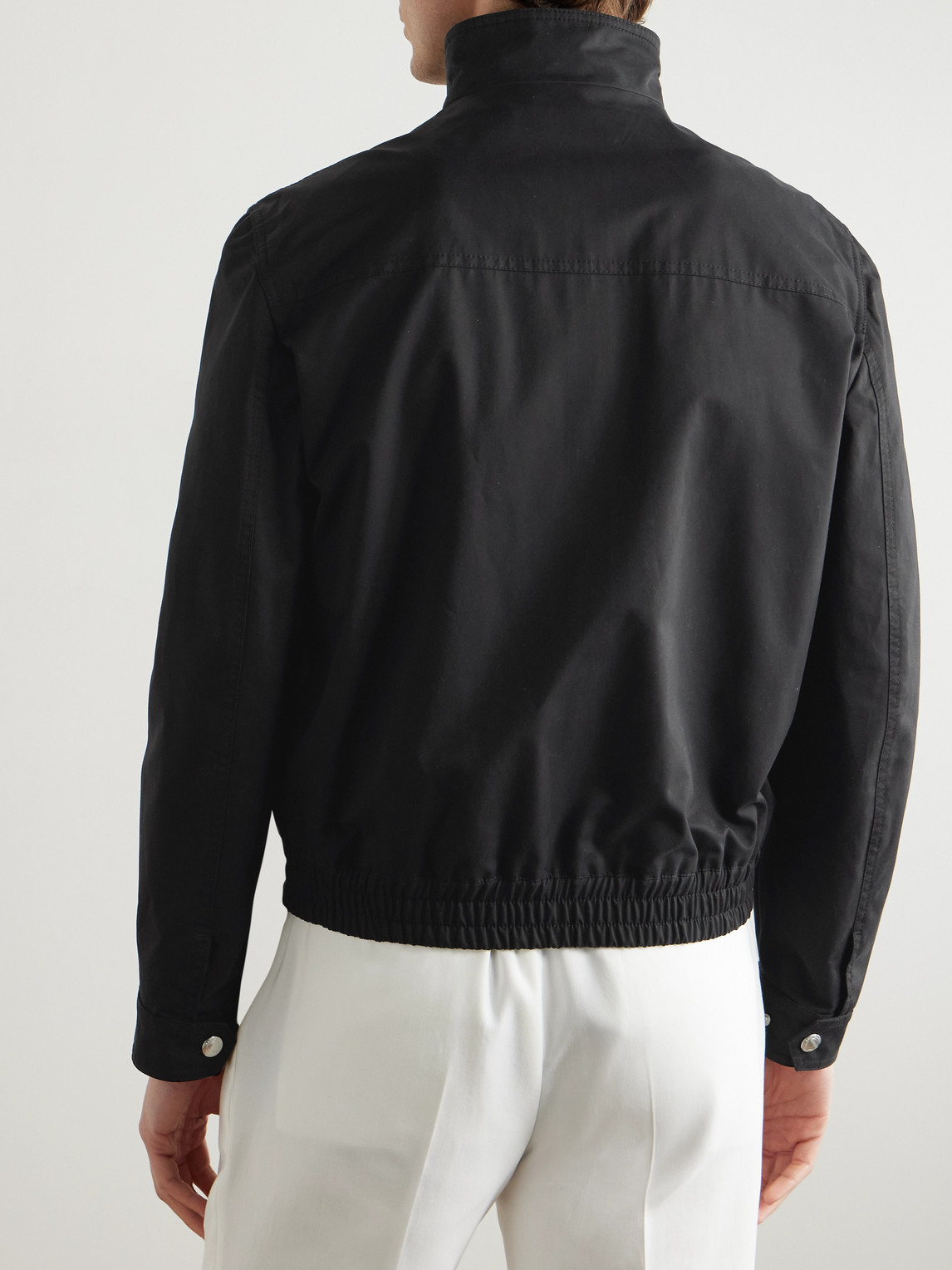 Brunello Cucinelli Cotton-blend Twill Bomber Jacket In Black