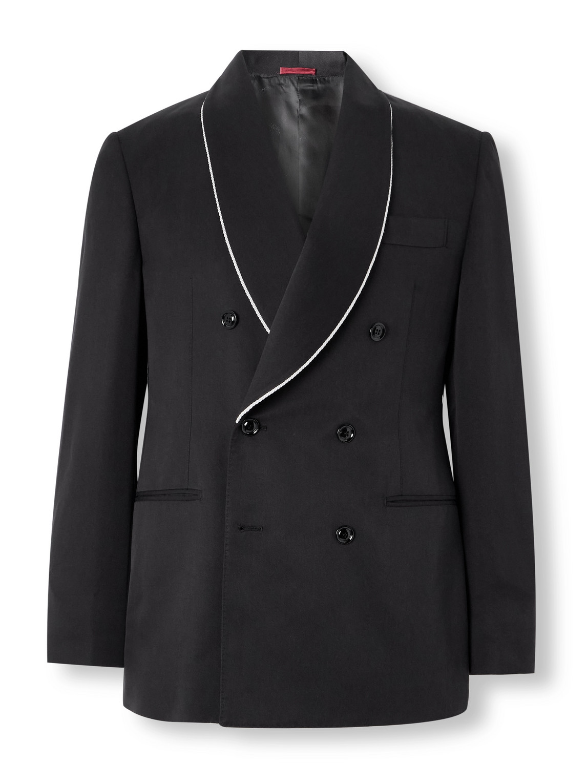 Brunello Cucinelli Double-breasted Shawl-lapel Silk-twill Tuxedo Jacket In Black