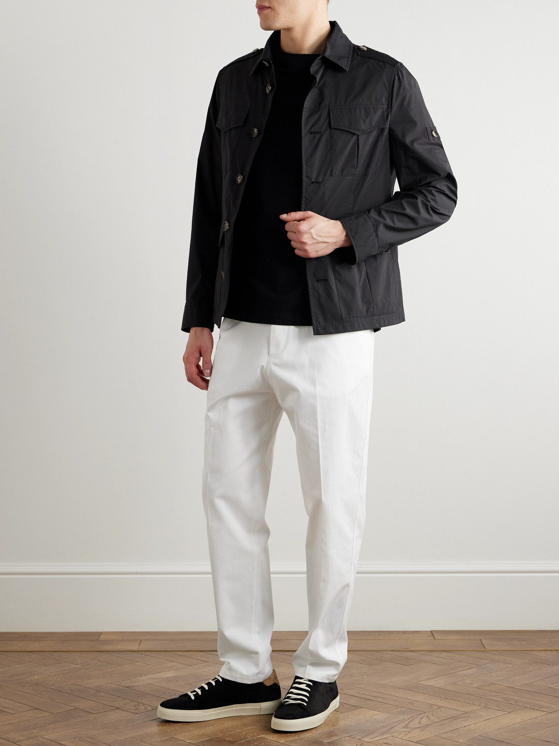 Brunello Cucinelli Cotton-blend Field Jacket In Black