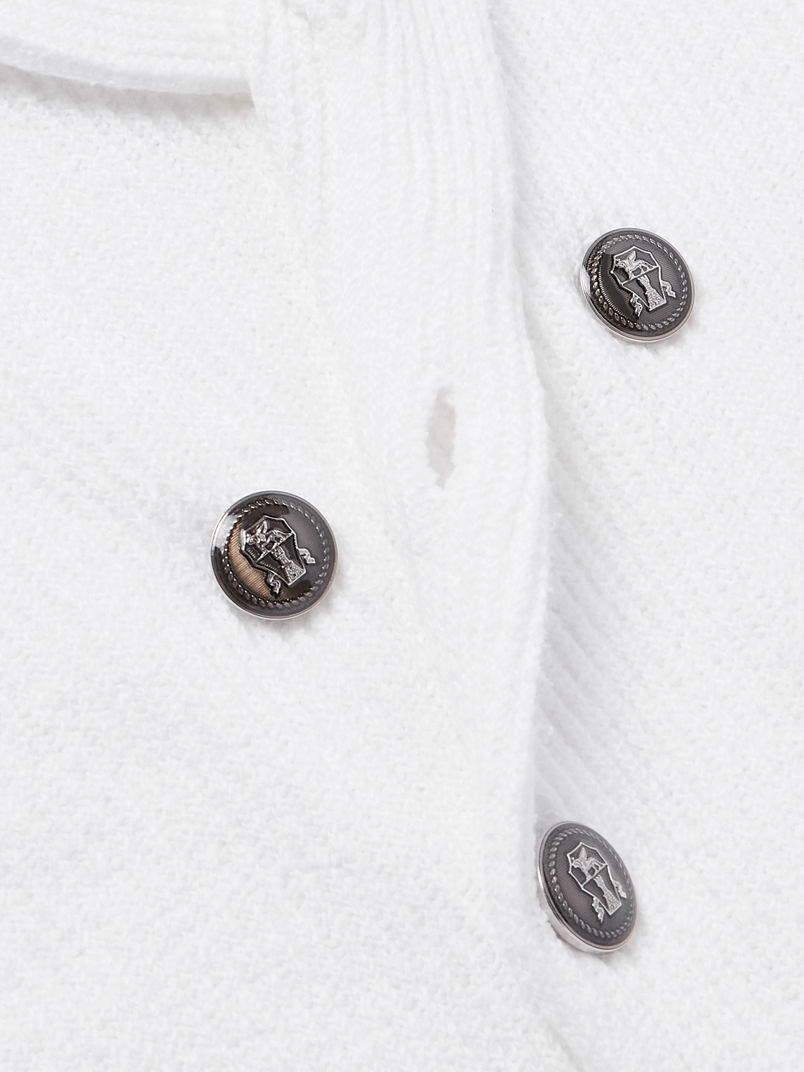 Brunello Cucinelli Shawl-collar Double-breasted Ribbed Cotton Cardigan In White