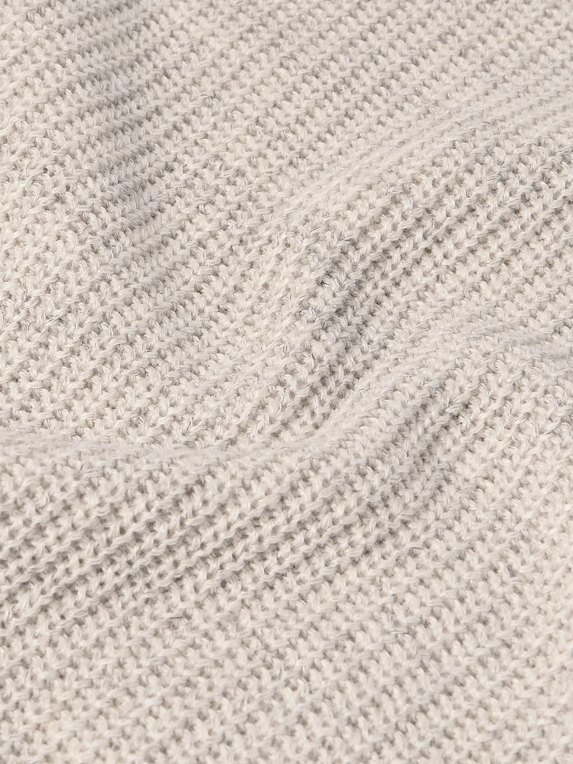 Brunello Cucinelli Ribbed Linen And Cotton-blend T-shirt In Neutrals