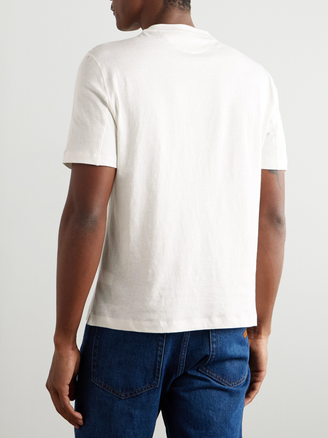 Brunello Cucinelli Linen And Cotton-blend Jersey T-shirt In White