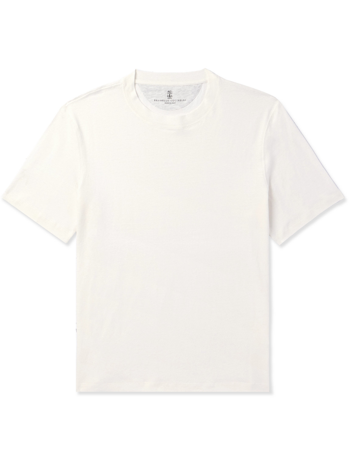Brunello Cucinelli Linen And Cotton-blend Jersey T-shirt In White