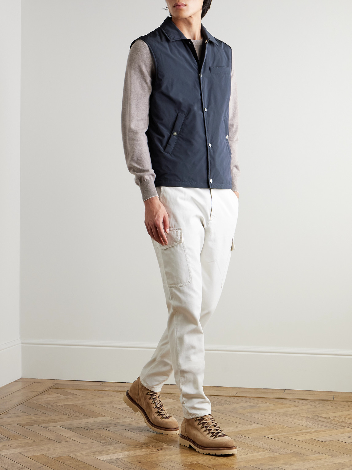 Brunello Cucinelli Shell Gilet In Blue