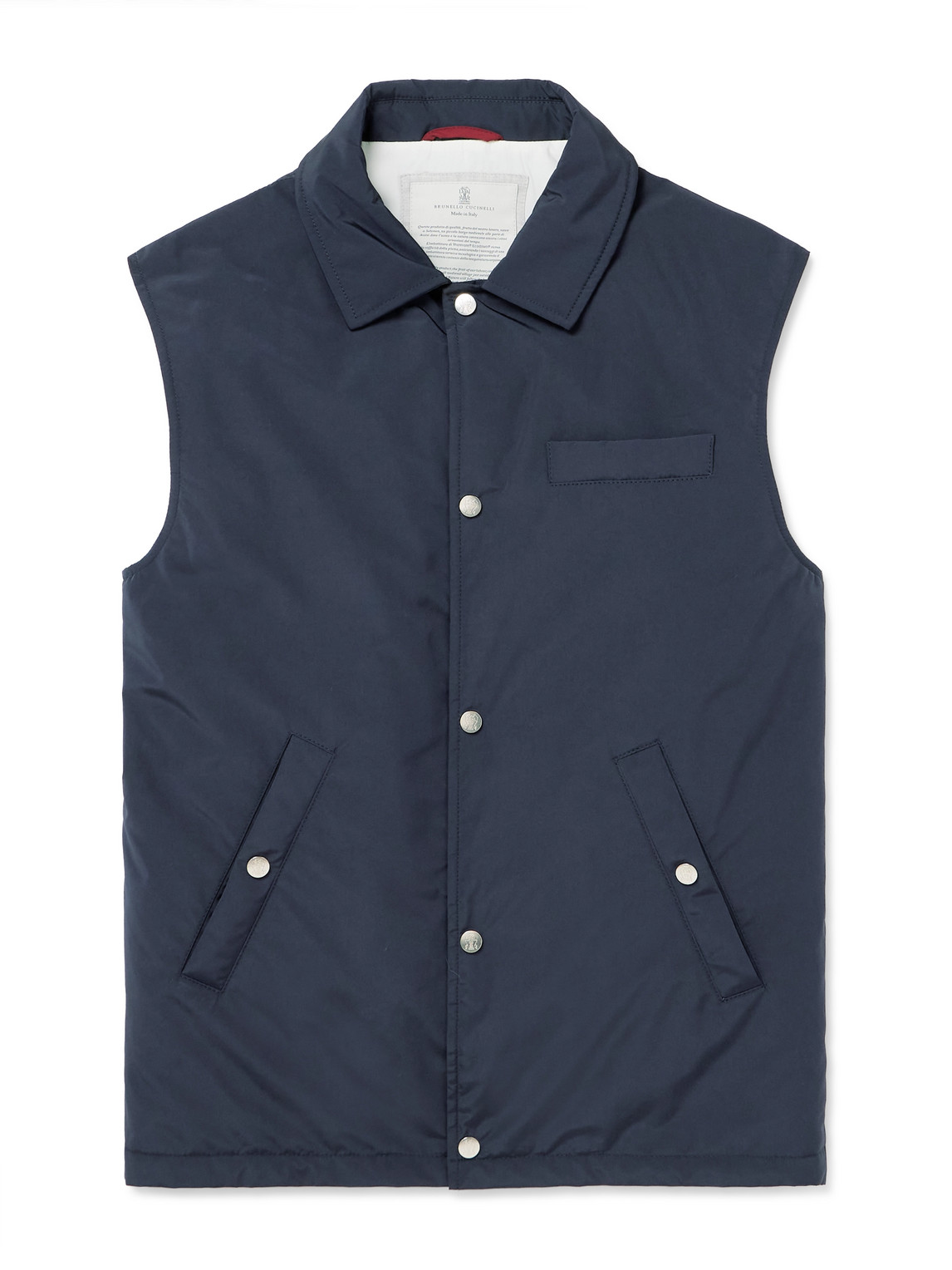 Brunello Cucinelli Shell Gilet In Blue
