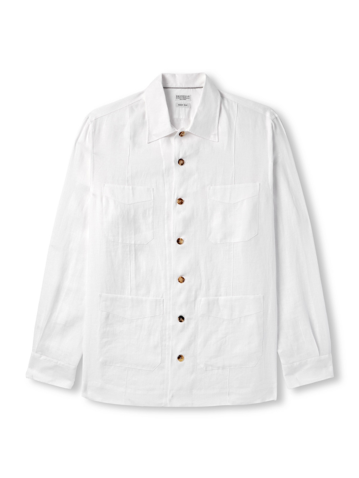 Brunello Cucinelli Linen Overshirt In White
