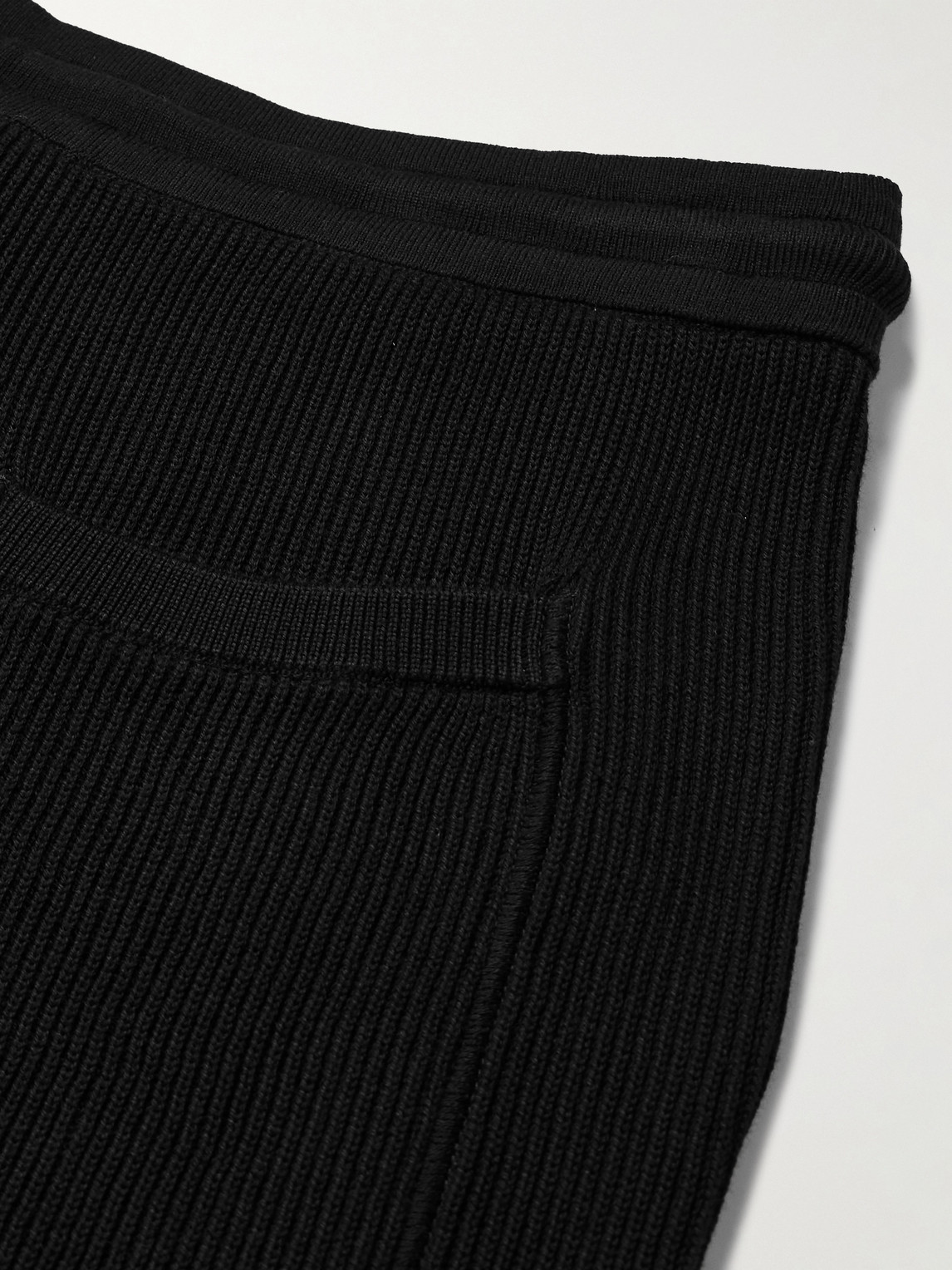 Brunello Cucinelli Ribbed Cotton Sweatpants In Black