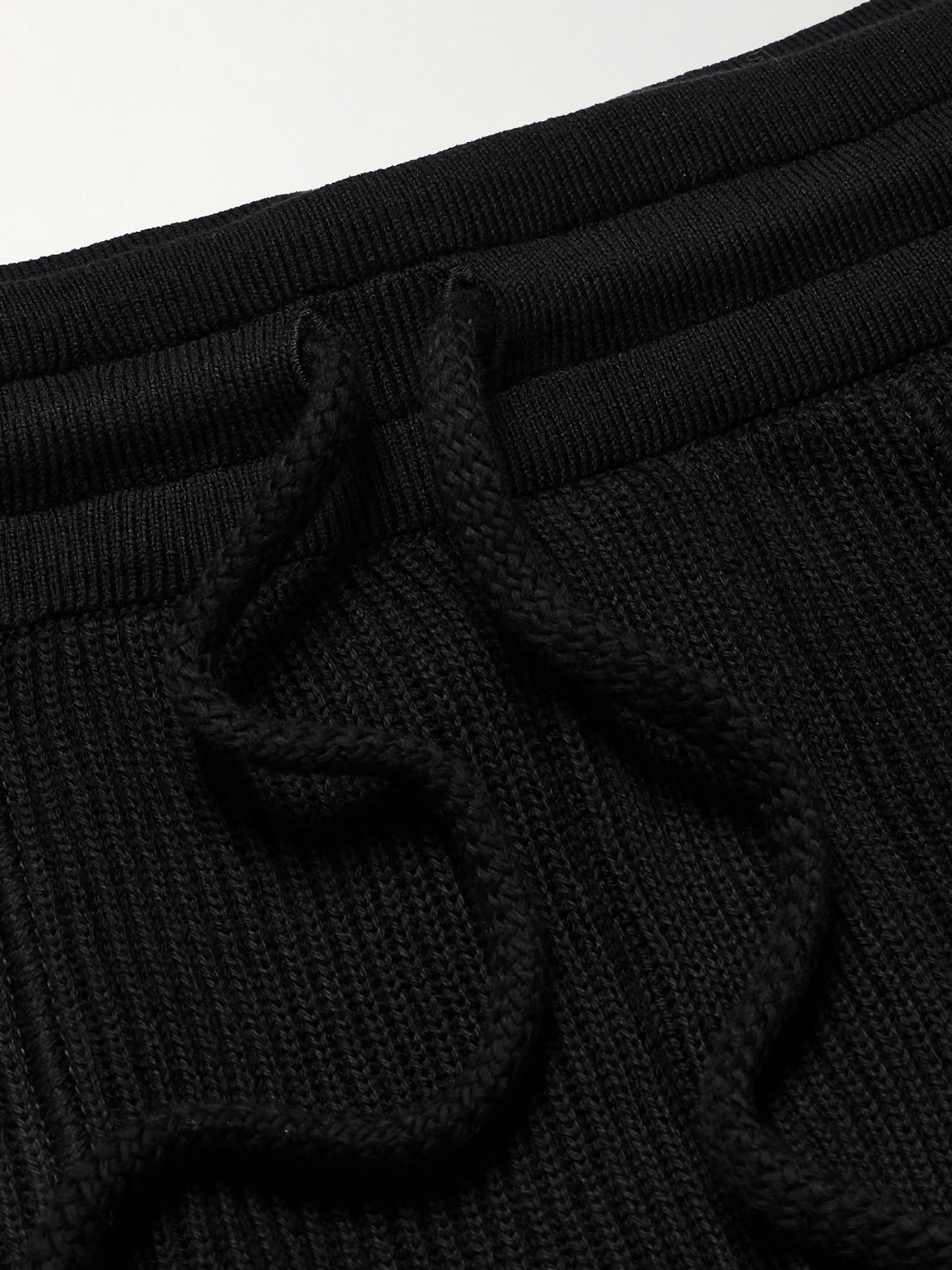 Brunello Cucinelli Ribbed Cotton Sweatpants In Black