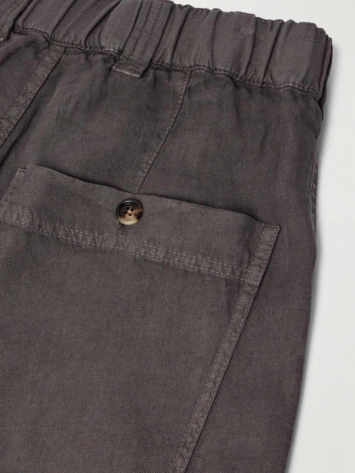 Brunello Cucinelli Tinto Wide-leg Linen Trousers In Brown