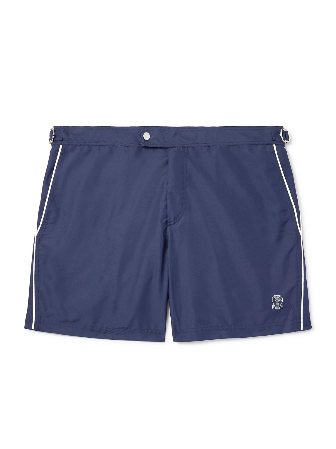 Brunello Cucinelli Straight-leg Mid-length Swim Shorts In Blue