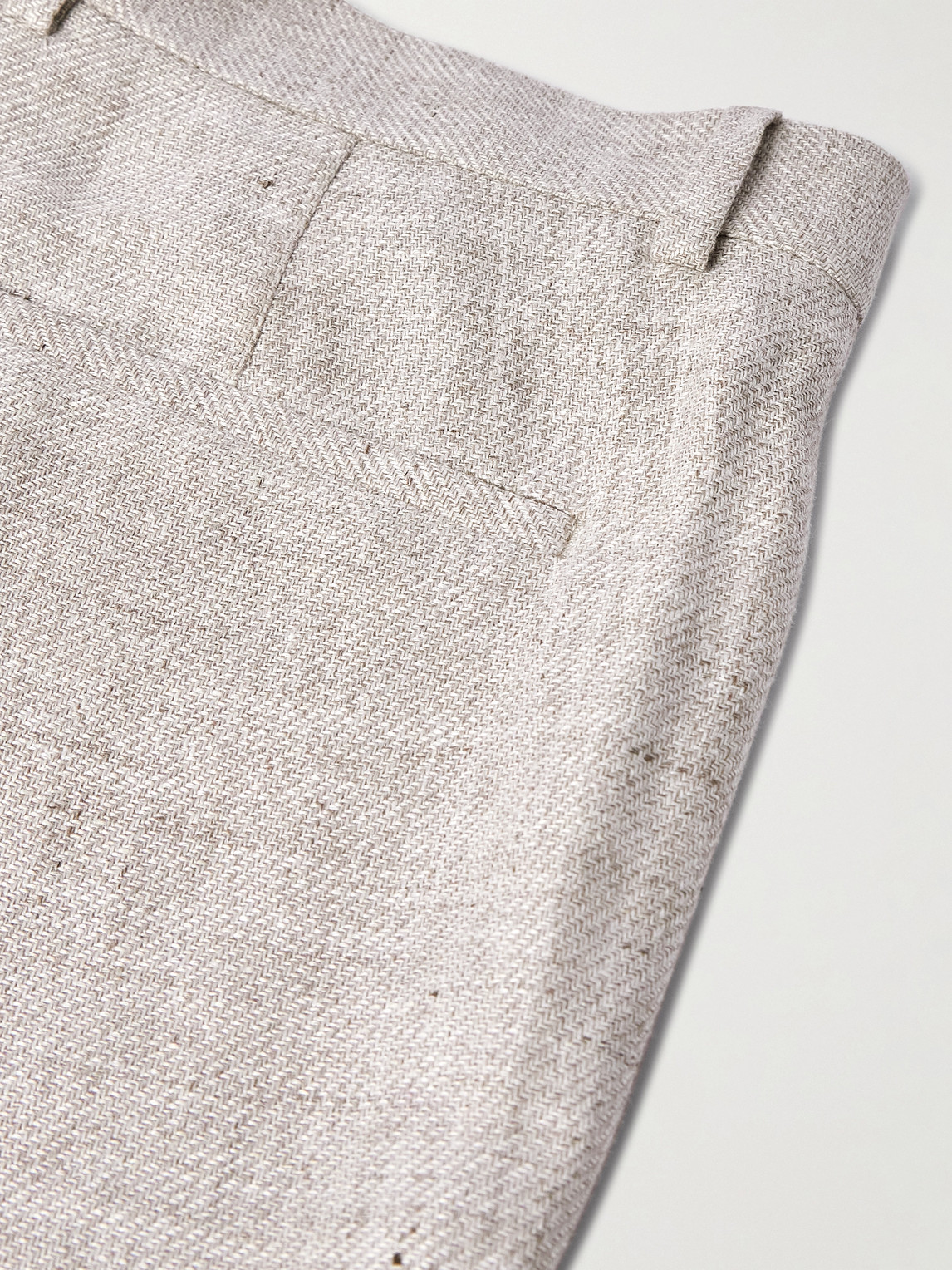 Brunello Cucinelli Straight-leg Pleated Wool-blend Suit Trousers In Gray