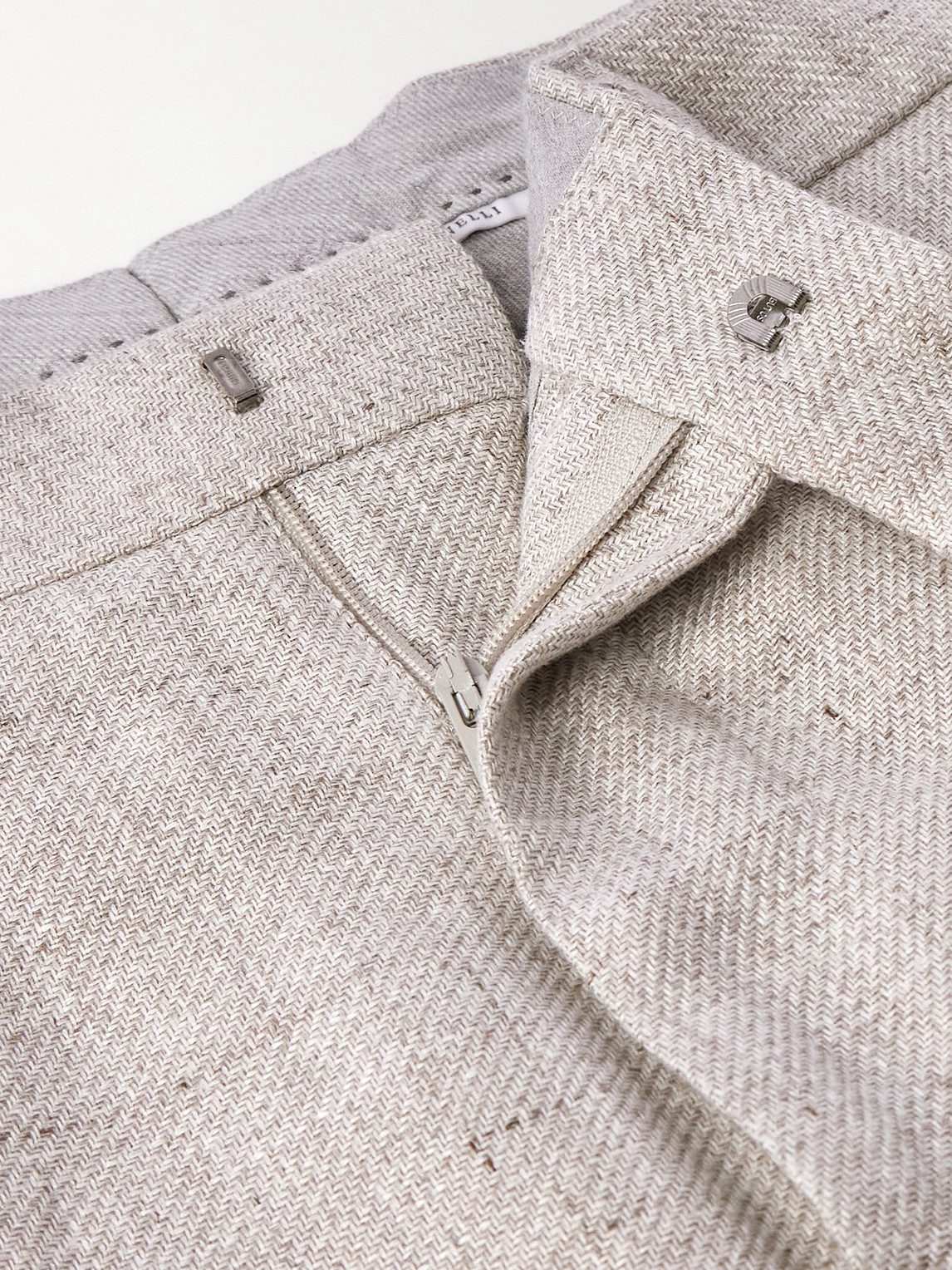 Brunello Cucinelli Straight-leg Pleated Wool-blend Suit Trousers In Gray