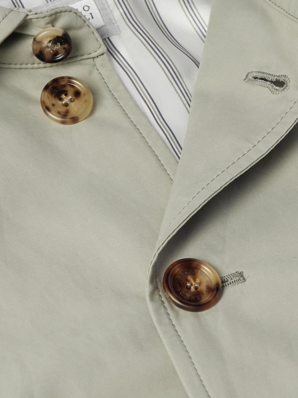 Shop Brunello Cucinelli Cotton-blend Twill Bomber Jacket In Green