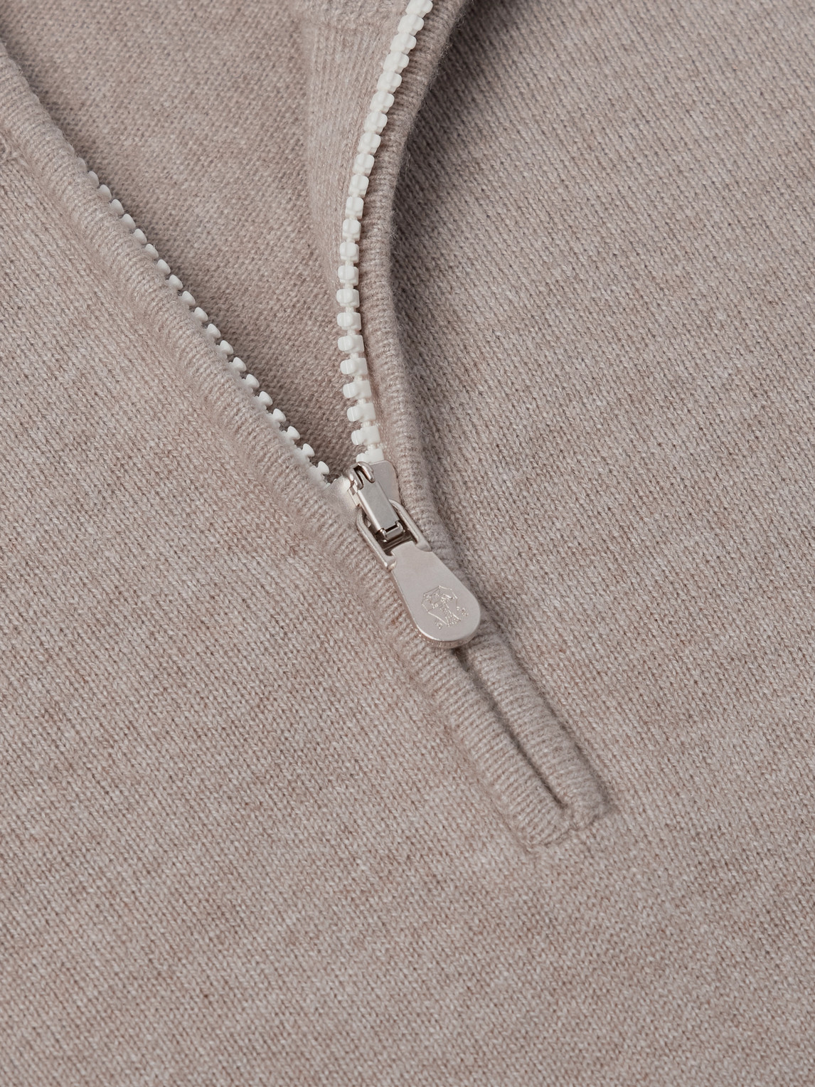 Brunello Cucinelli Cashmere Half-zip Sweater In Neutrals