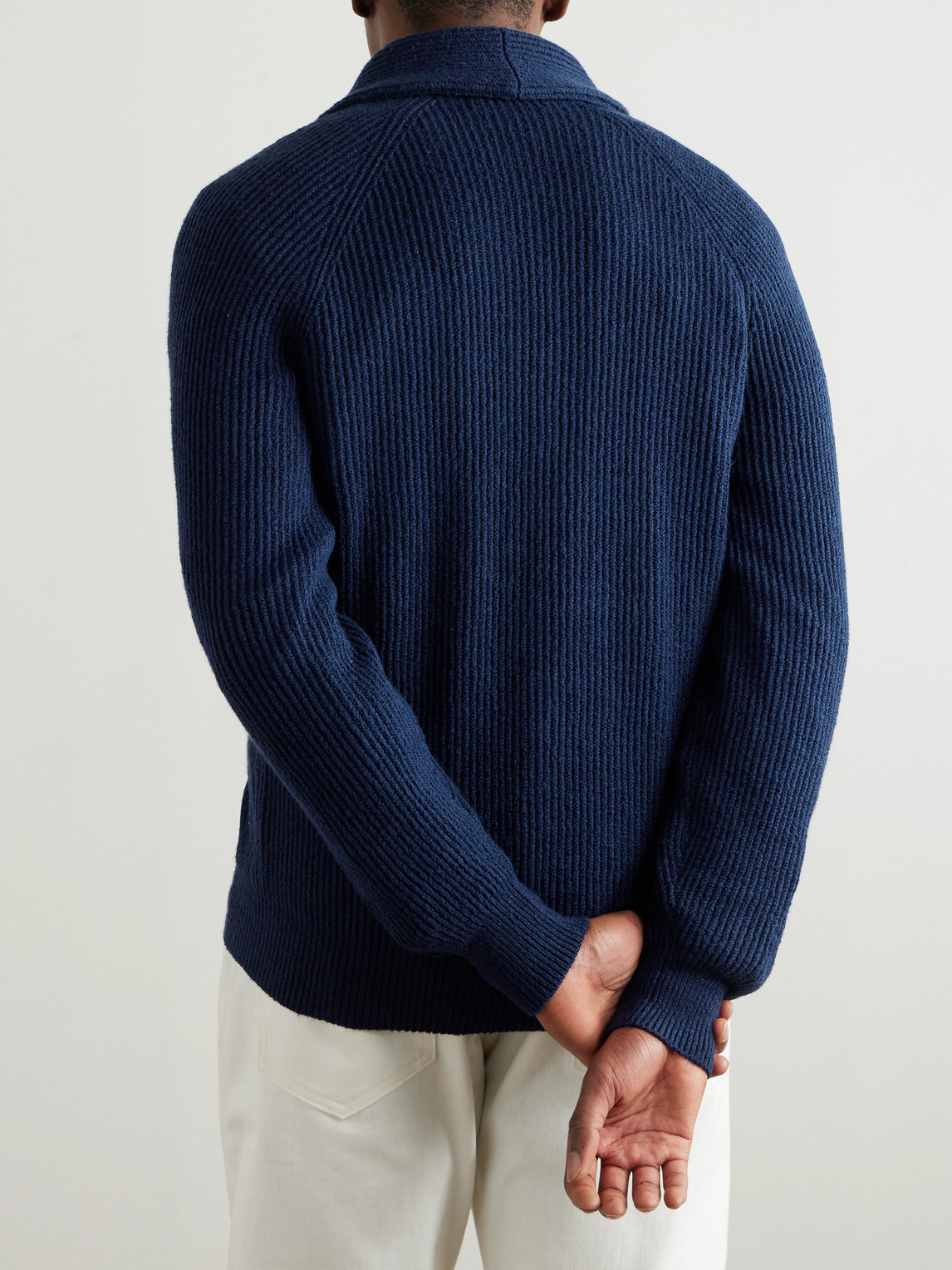 Brunello Cucinelli Sciallato Cotton Knit Cardigan In Blue