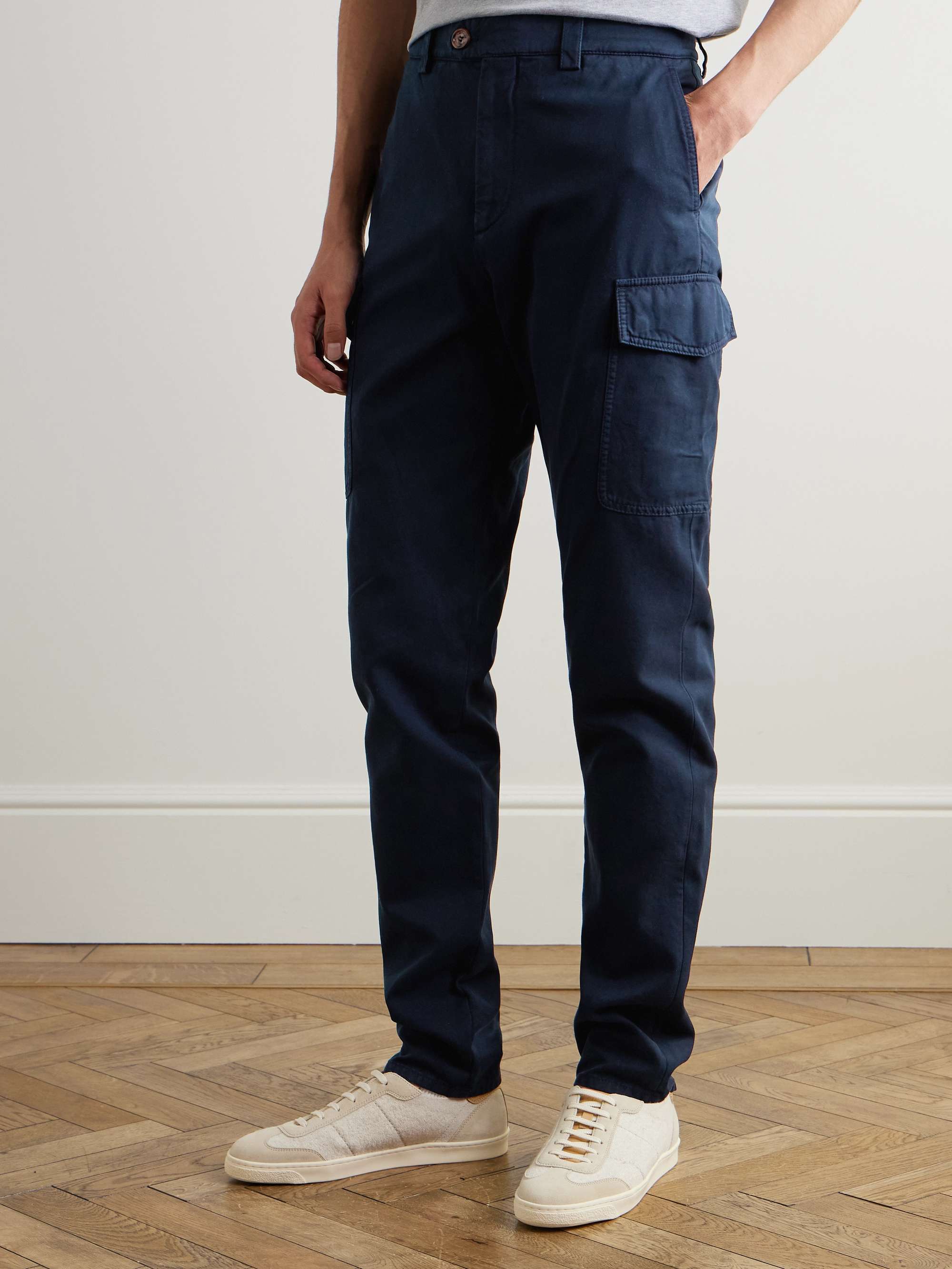 BRUNELLO CUCINELLI Straight-Leg Cotton-Gabardine Cargo Trousers