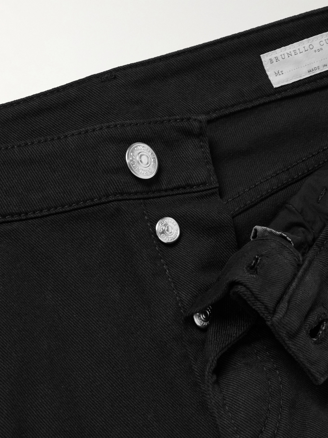 Brunello Cucinelli Slim-fit Straight-leg Logo-embroidered Jeans In Black