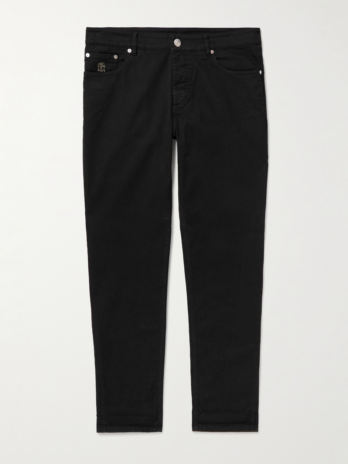 Brunello Cucinelli Slim-Fit Straight-Leg Logo-Embroidered Jeans - Men