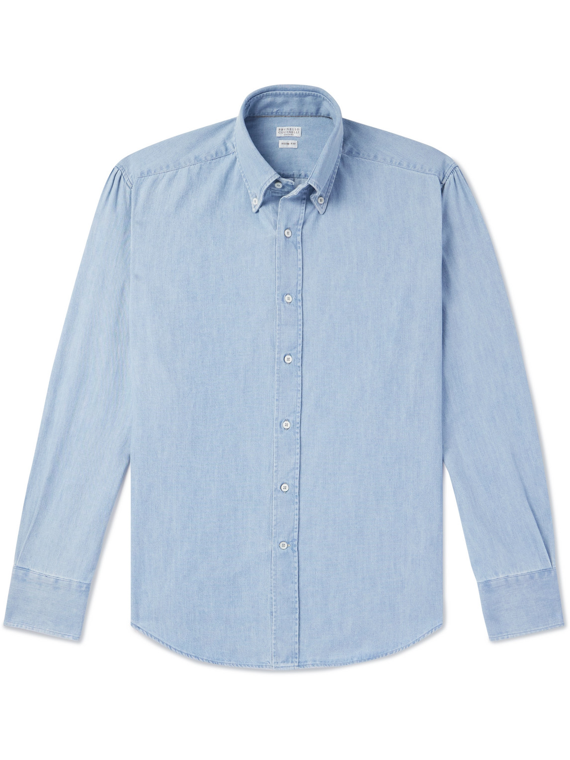 Brunello Cucinelli Button-down Collar Cotton-chambray Shirt In Unknown