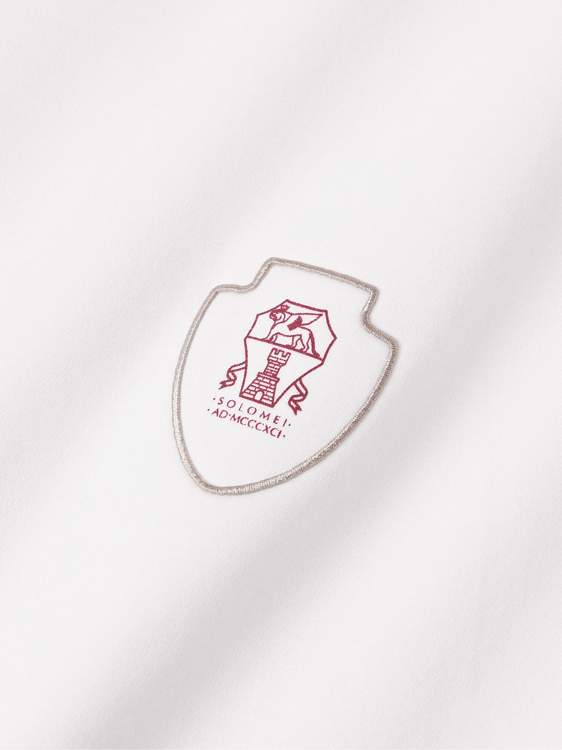 Brunello Cucinelli White Logo Polo Shirt In White