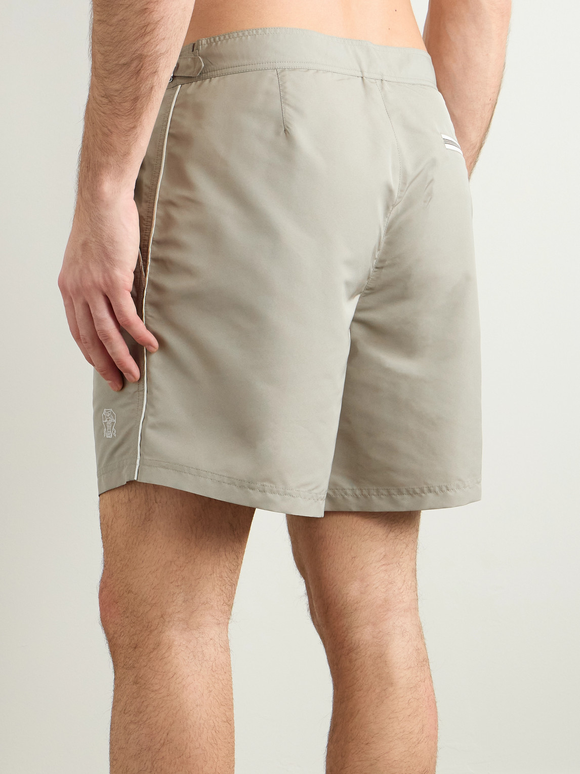 Brunello Cucinelli Straight-leg Mid-length Swim Shorts In Neutrals