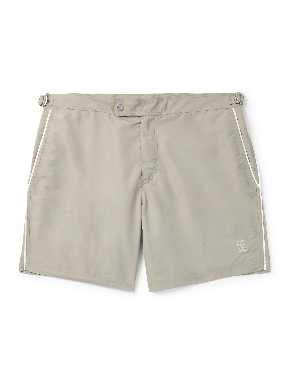 Brunello Cucinelli Straight-leg Mid-length Swim Shorts In Neutrals