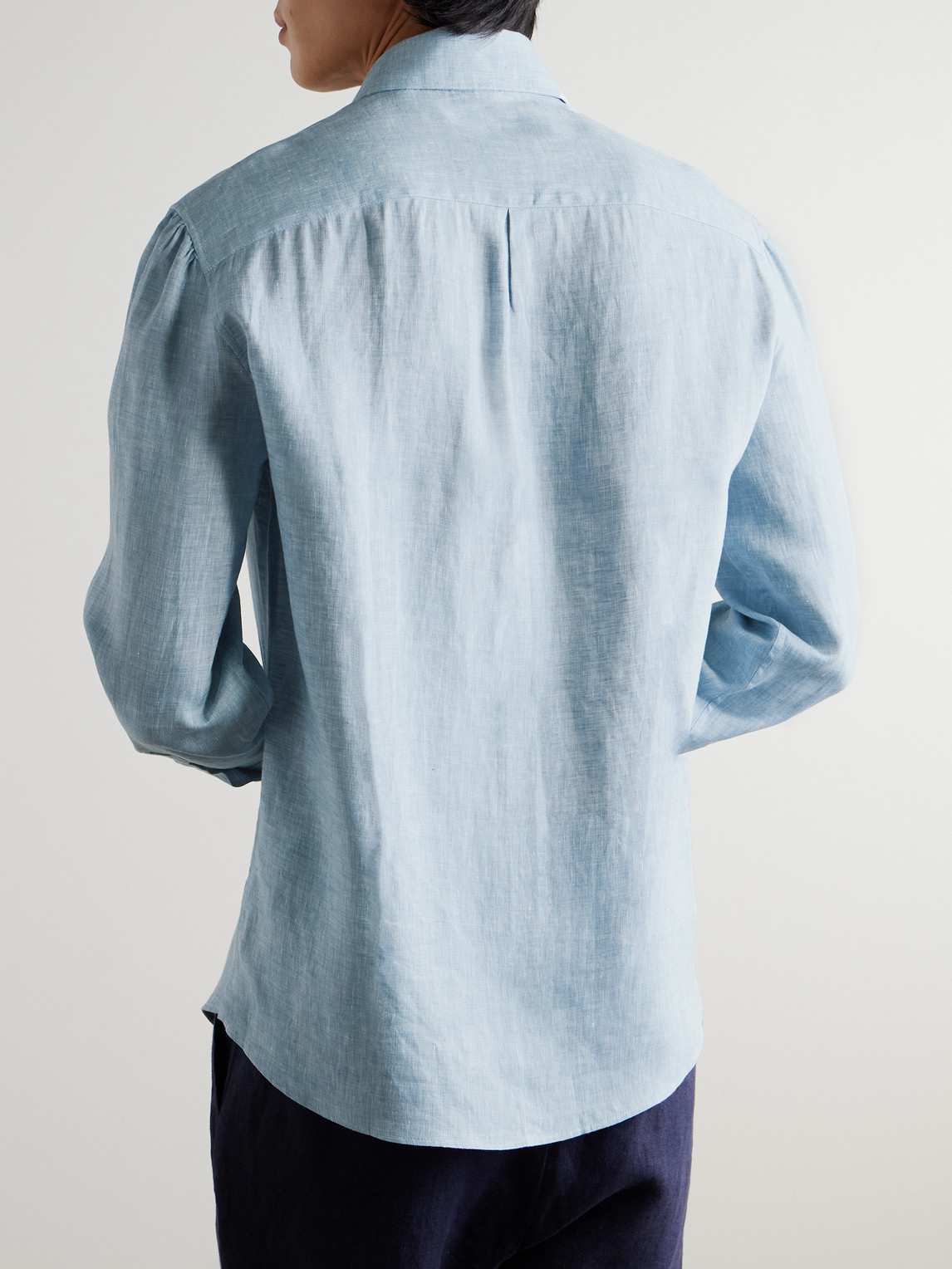 Brunello Cucinelli Buttoned Long-sleeved Shirt In Blue
