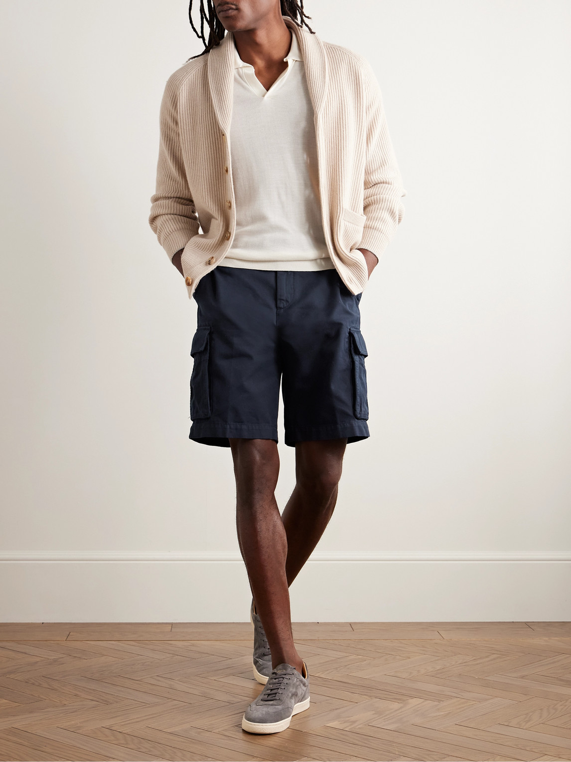 Brunello Cucinelli Straight-Leg Cotton-Gabardine Cargo Shorts - Men