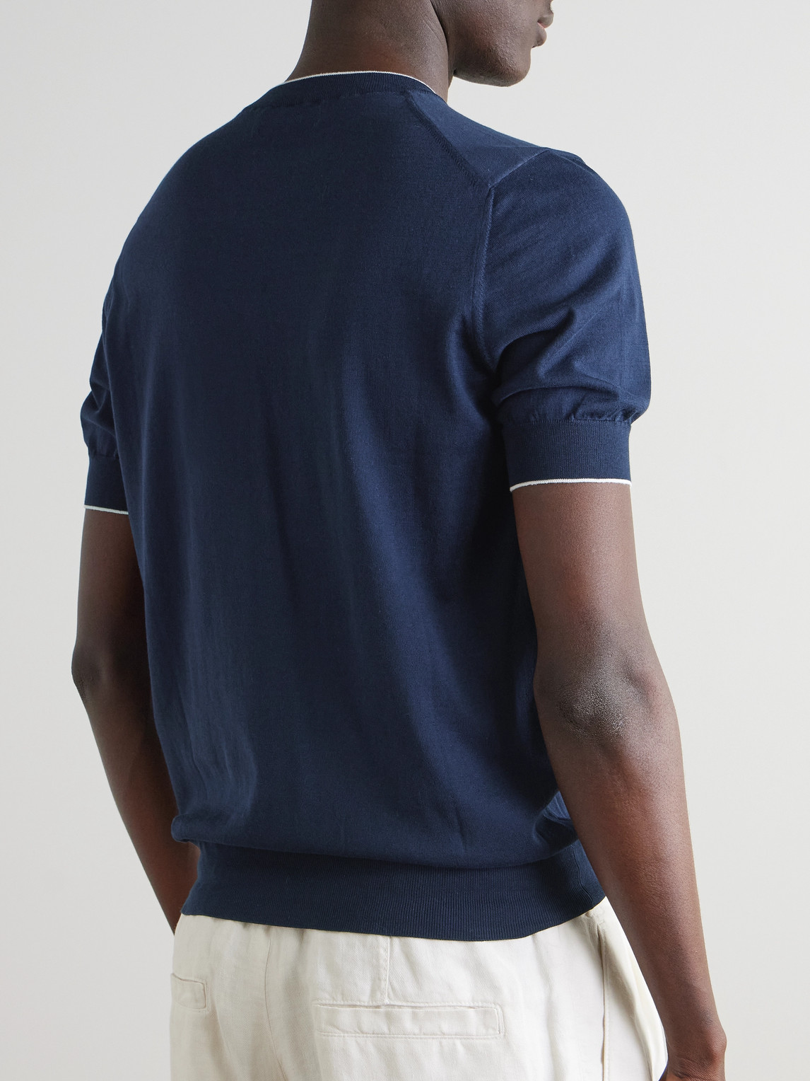 Brunello Cucinelli Cotton Jersey T-shirt In Blue