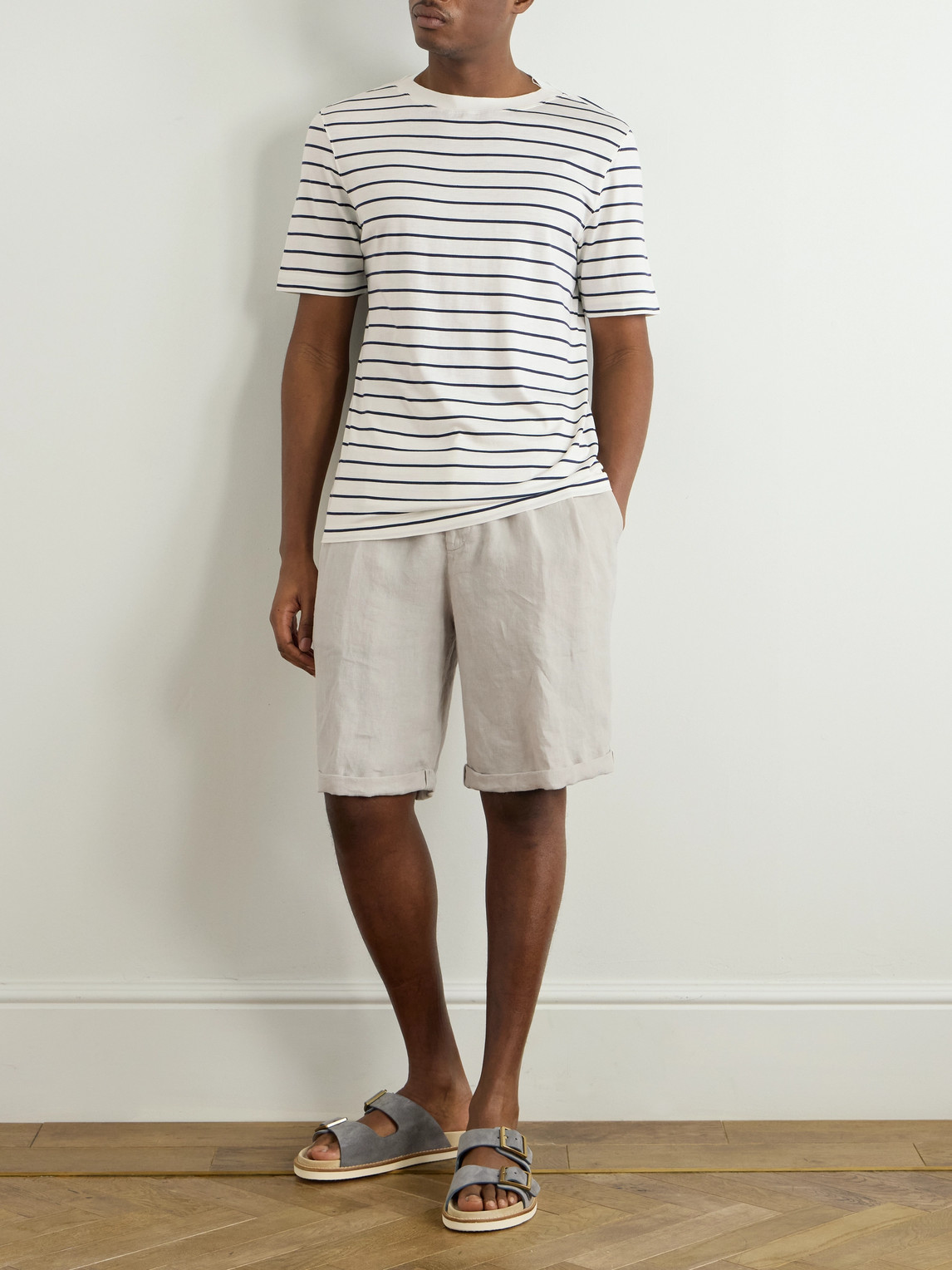 Brunello Cucinelli - Straight-Leg Pleated Linen Drawstring