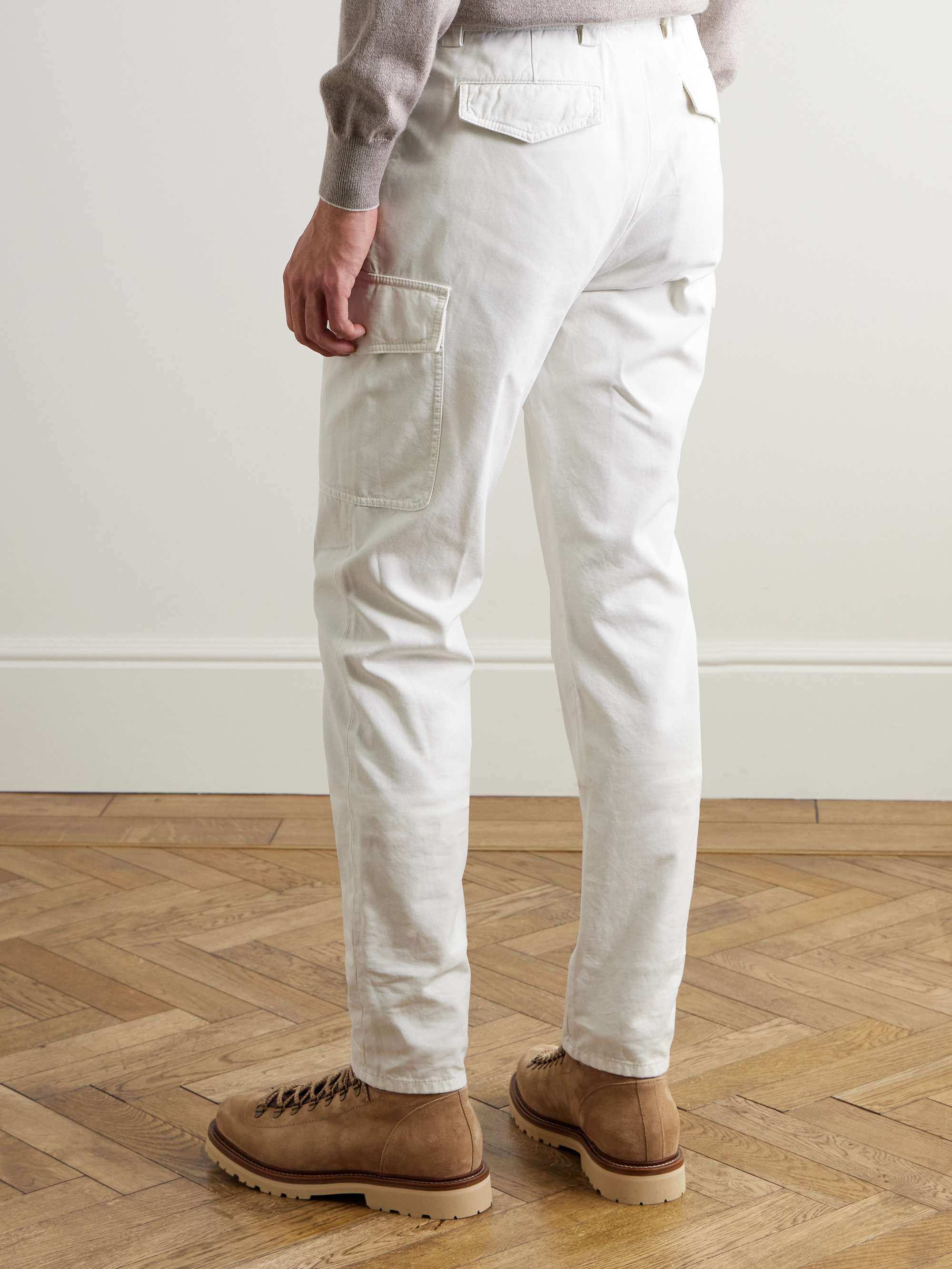 BRUNELLO CUCINELLI Straight-Leg Cotton-Gabardine Cargo Trousers