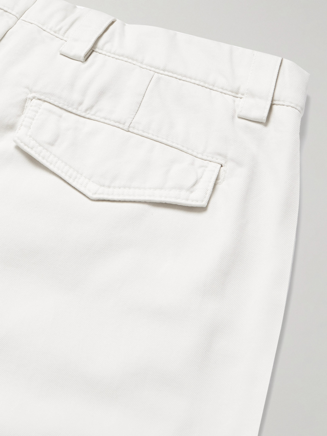 Brunello Cucinelli Straight-leg Cotton-gabardine Cargo Trousers In White